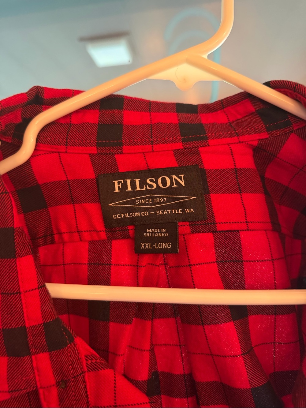 Filson Red and Black Plaid Kids Pajama Top